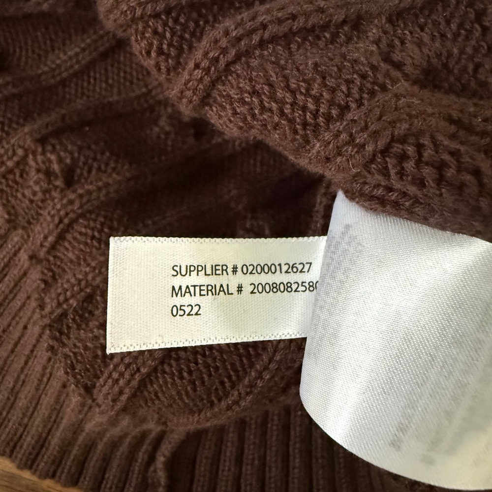 Lauren Ralph Lauren Cardigan Wrap Womens Large Brown Cable Knit Buckle Shawl - Picture 10 of 13